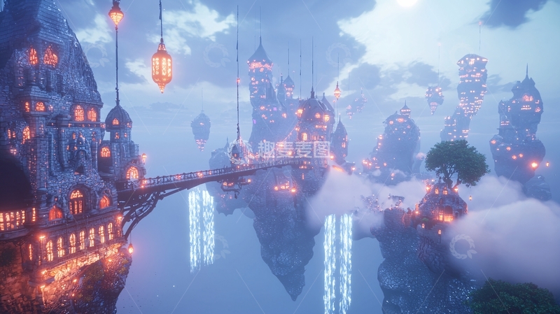 高清大图下载【趣麦麦图】云端之城