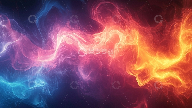 高清大图下载【趣麦麦图】火焰和冰的抽象对撞