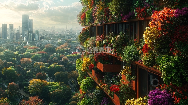 高清大图下载【趣麦麦图】垂直森林城市景观