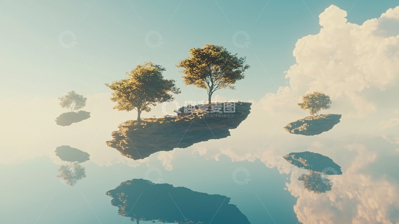高清大图下载【趣麦麦图】漂浮的岛屿