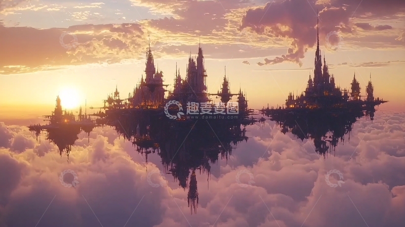 高清大图下载【趣麦麦图】云端城市