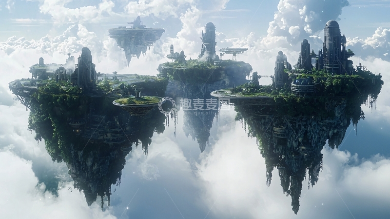 高清大图下载【趣麦麦图】漂浮的岛屿1