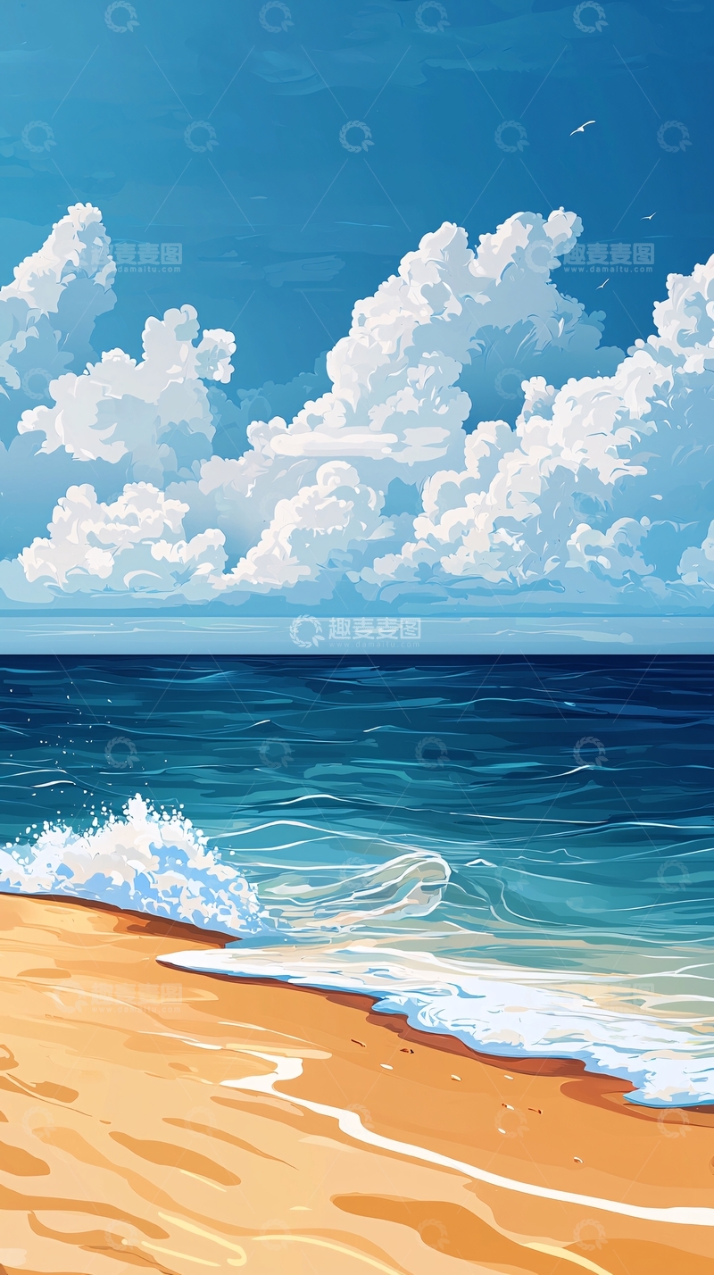 高清大图下载【趣麦麦图】海边沙滩