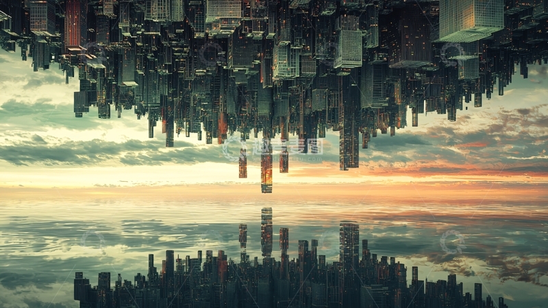 高清大图下载【趣麦麦图】倒悬城市
