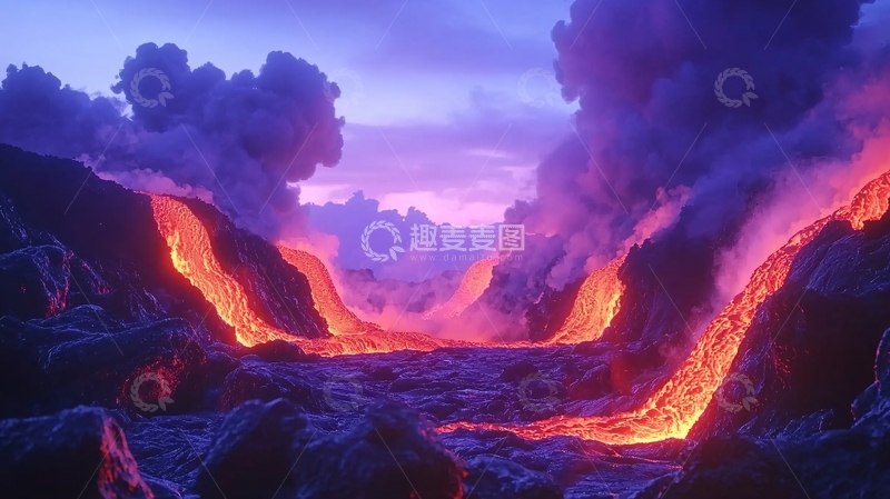 高清大图下载【趣麦麦图】熔岩瀑布奇观