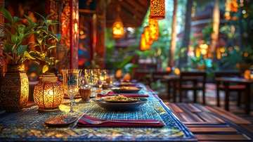 东南亚餐厅浪漫氛围