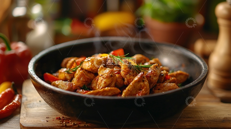 高清大图下载【趣麦麦图】香辣鸡肉蔬菜炒
