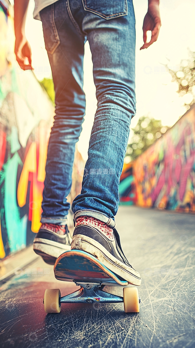 高清大图下载【趣麦麦图】滑板少年