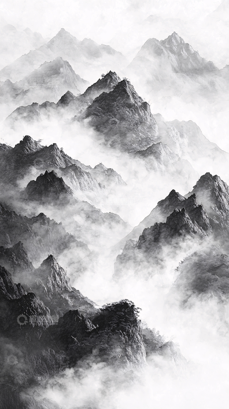 高清大图下载【趣麦麦图】水墨山水画299