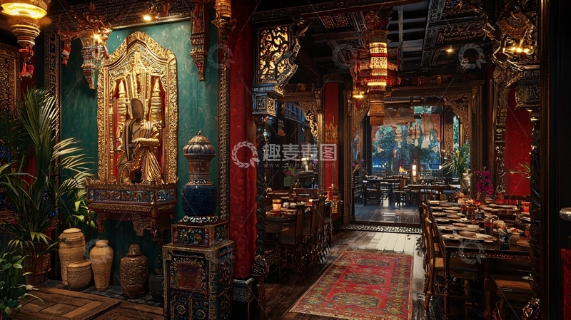高清大图下载【趣麦麦图】奢华东方风格室内设计