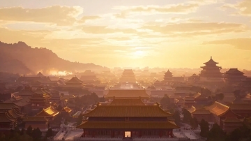 紫禁城日出全景图