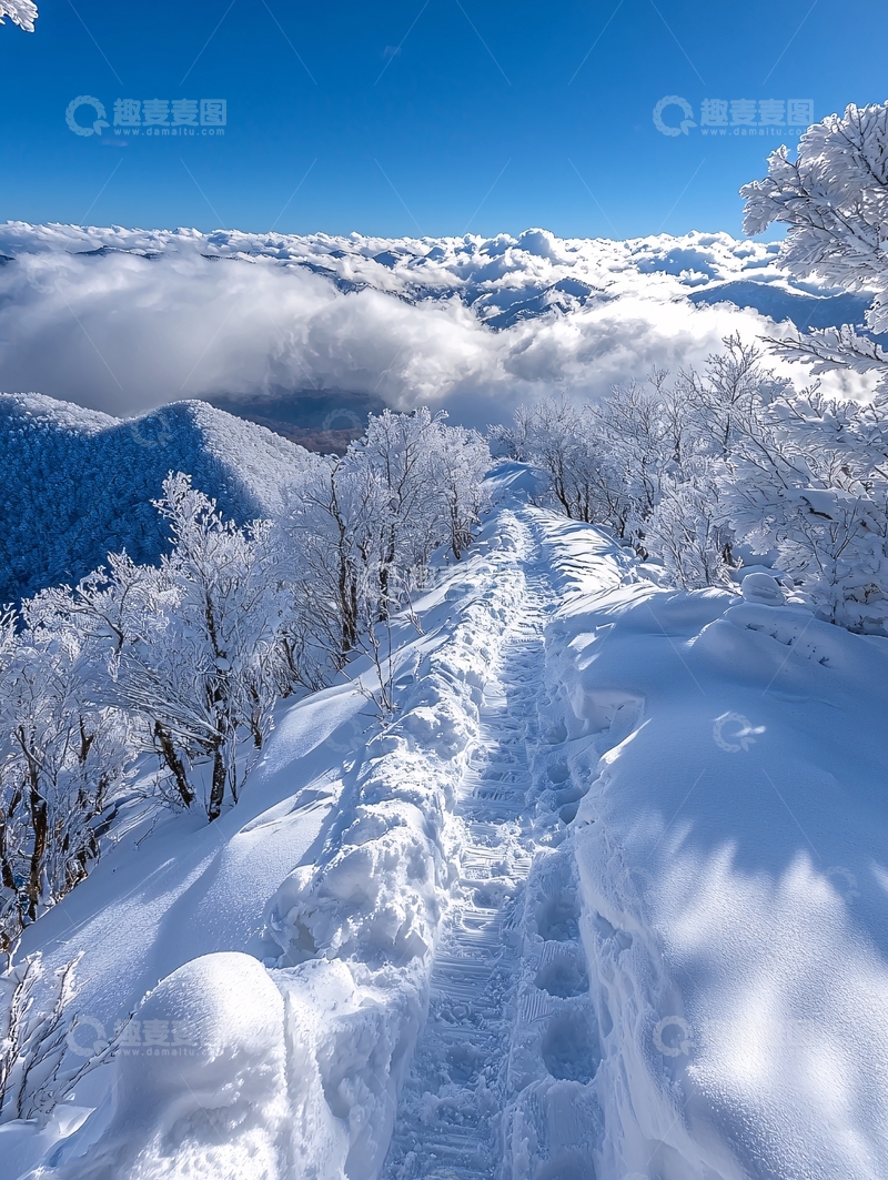 高清大图下载【趣麦麦图】雪山云海仙境