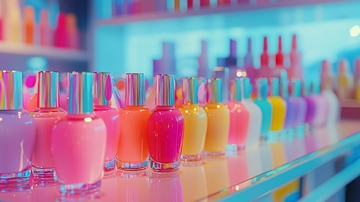 色彩缤纷的指甲油展示