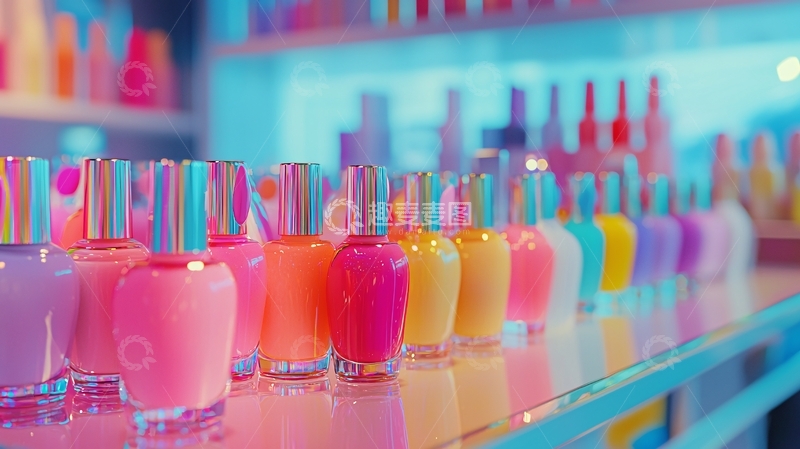 高清大图下载【趣麦麦图】色彩缤纷的指甲油展示