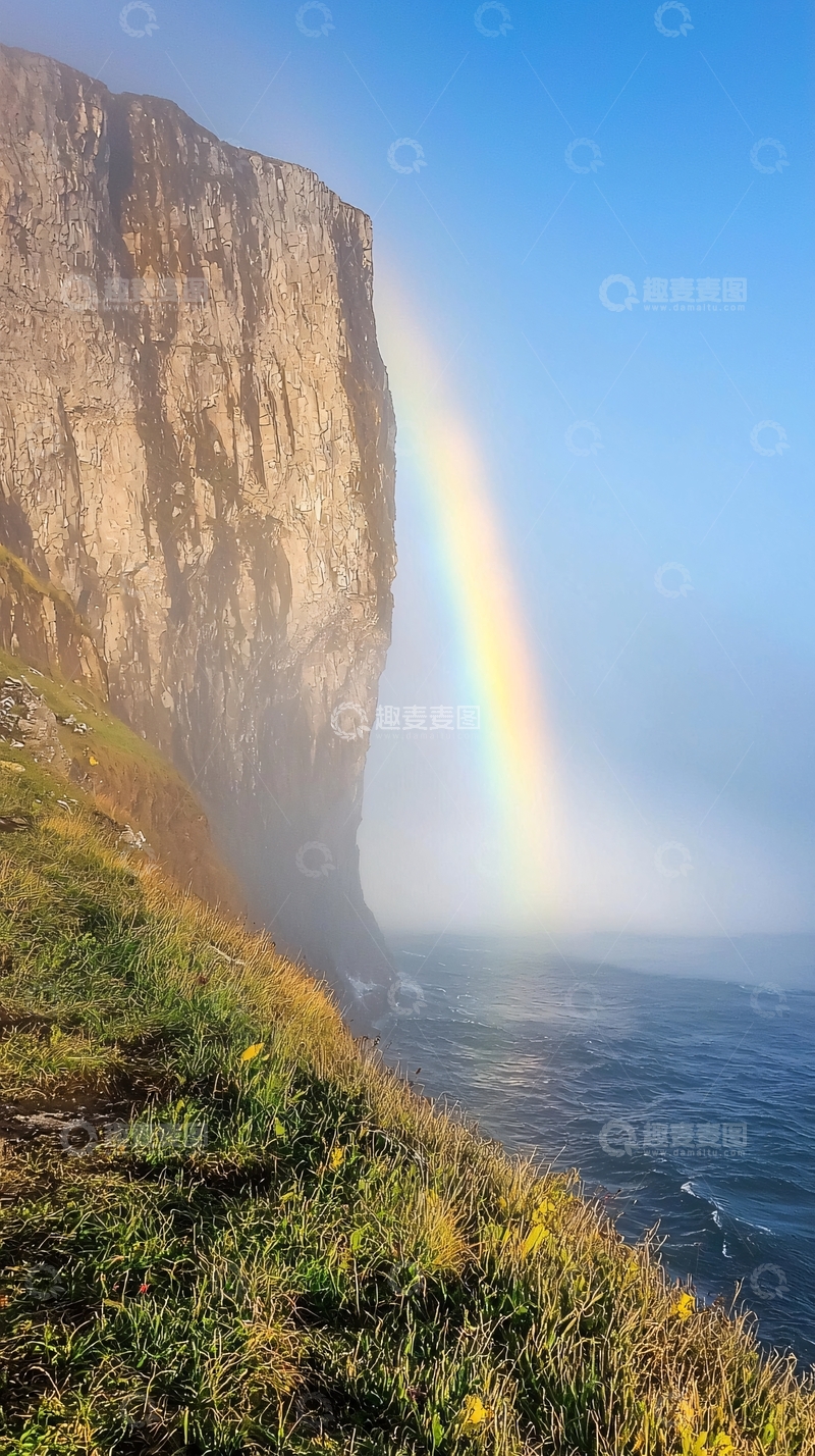 高清大图下载【趣麦麦图】悬崖彩虹