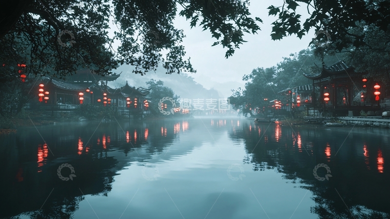 高清大图下载【趣麦麦图】古风江南水乡