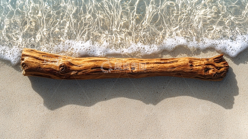 高清大图下载【趣麦麦图】海滩上的木头