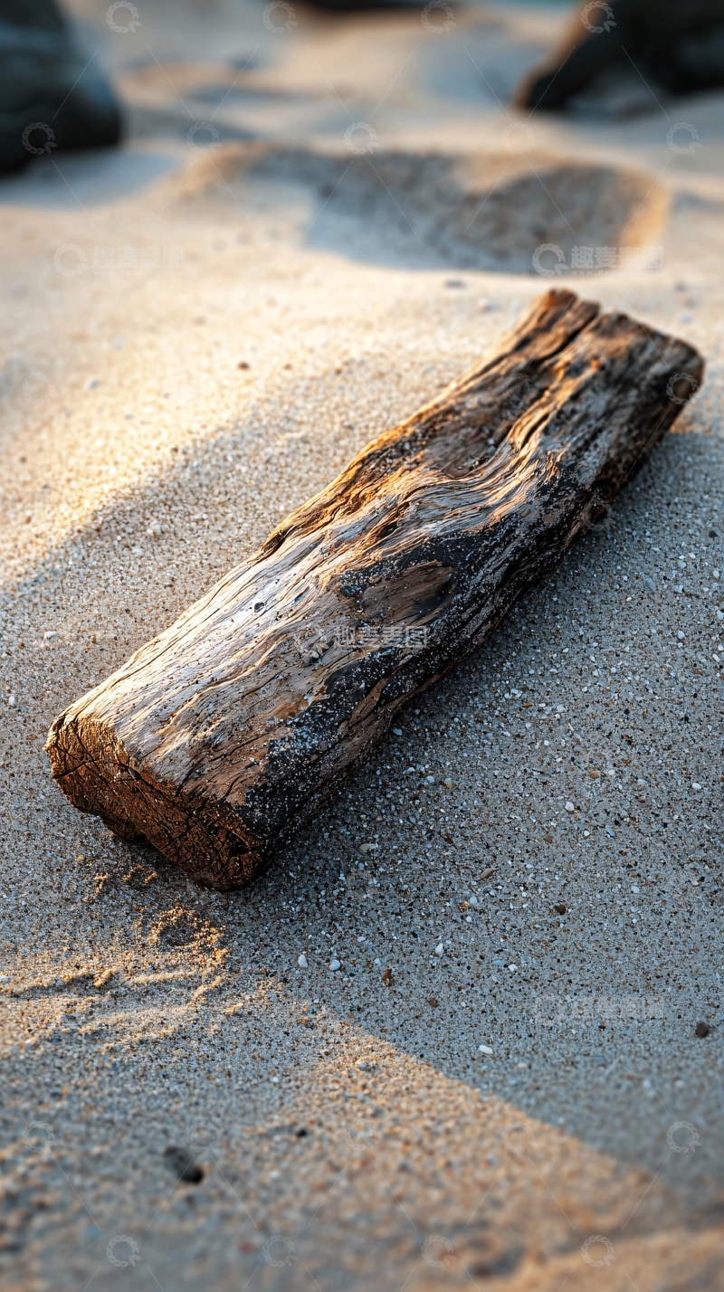高清大图下载【趣麦麦图】沙滩上的漂流木