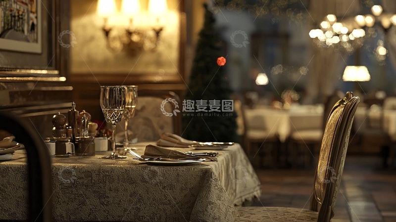 高清大图下载【趣麦麦图】高级餐厅就餐场景