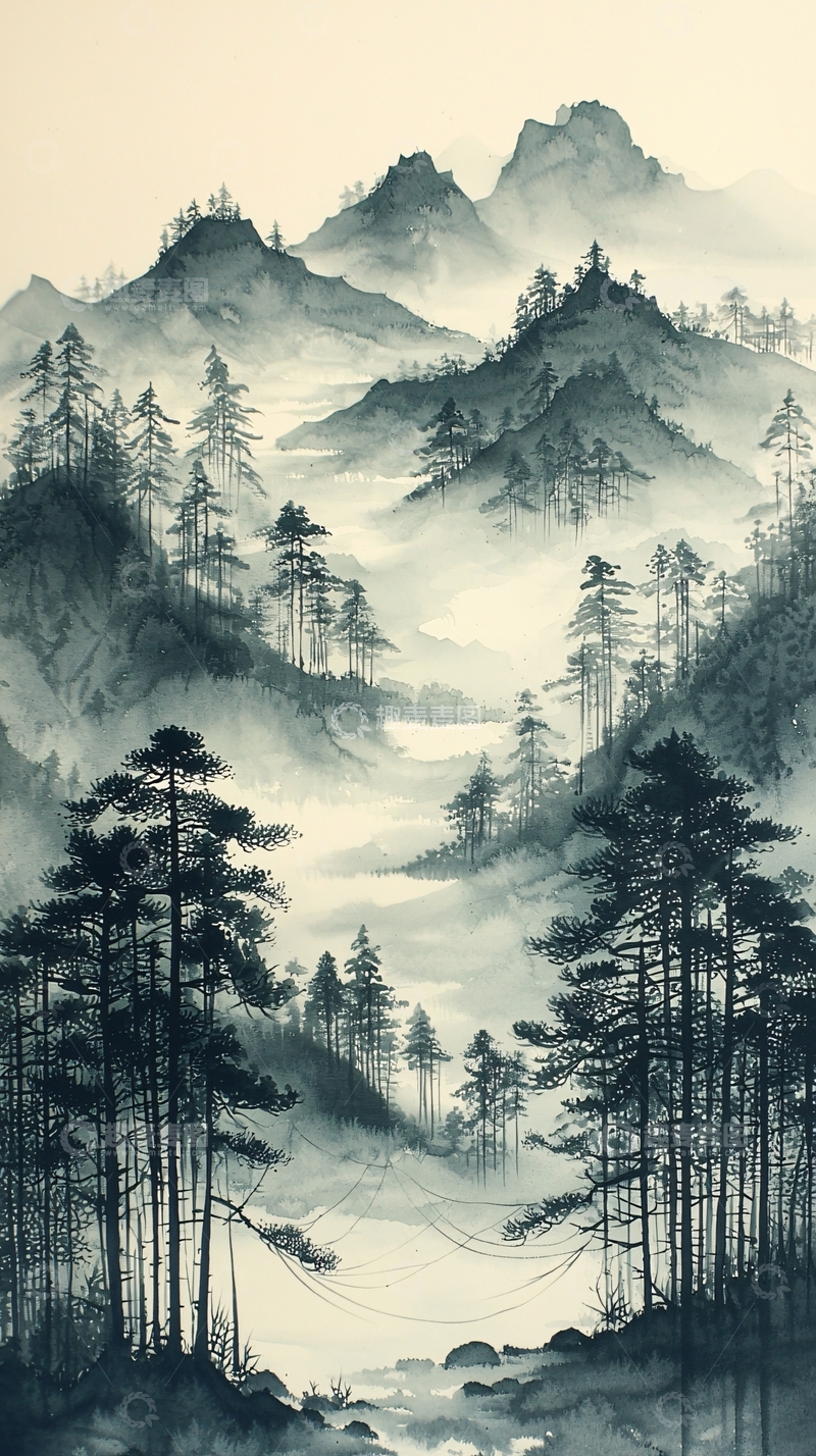 高清大图下载【趣麦麦图】水墨山水