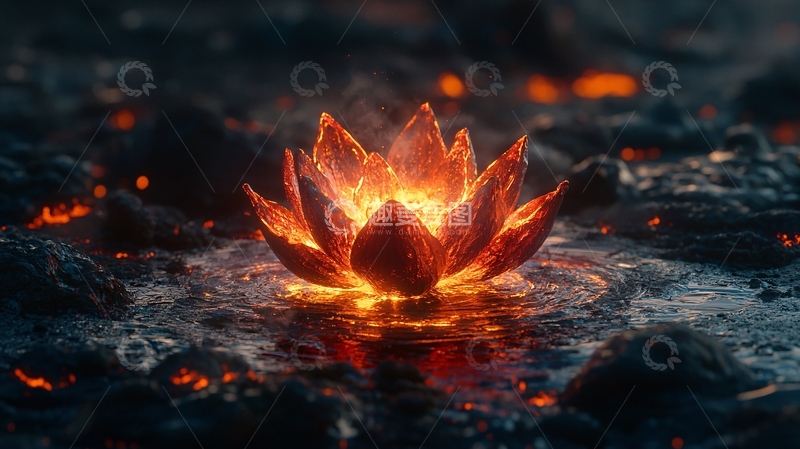 高清大图下载【趣麦麦图】火焰莲花