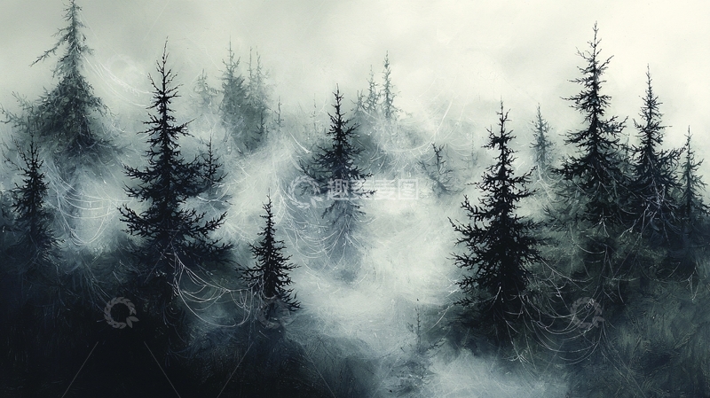 高清大图下载【趣麦麦图】雾气森林