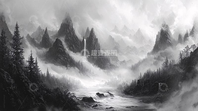 高清大图下载【趣麦麦图】黑白