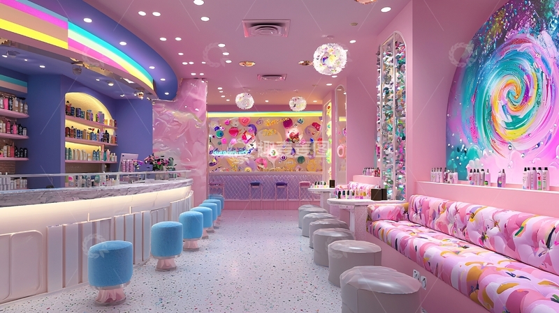 高清大图下载【趣麦麦图】梦幻甜美粉色美甲店