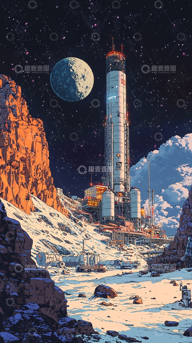 高清大图下载【趣麦麦图】月球基地3