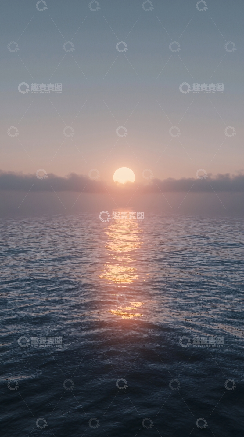 高清大图下载【趣麦麦图】海面日出