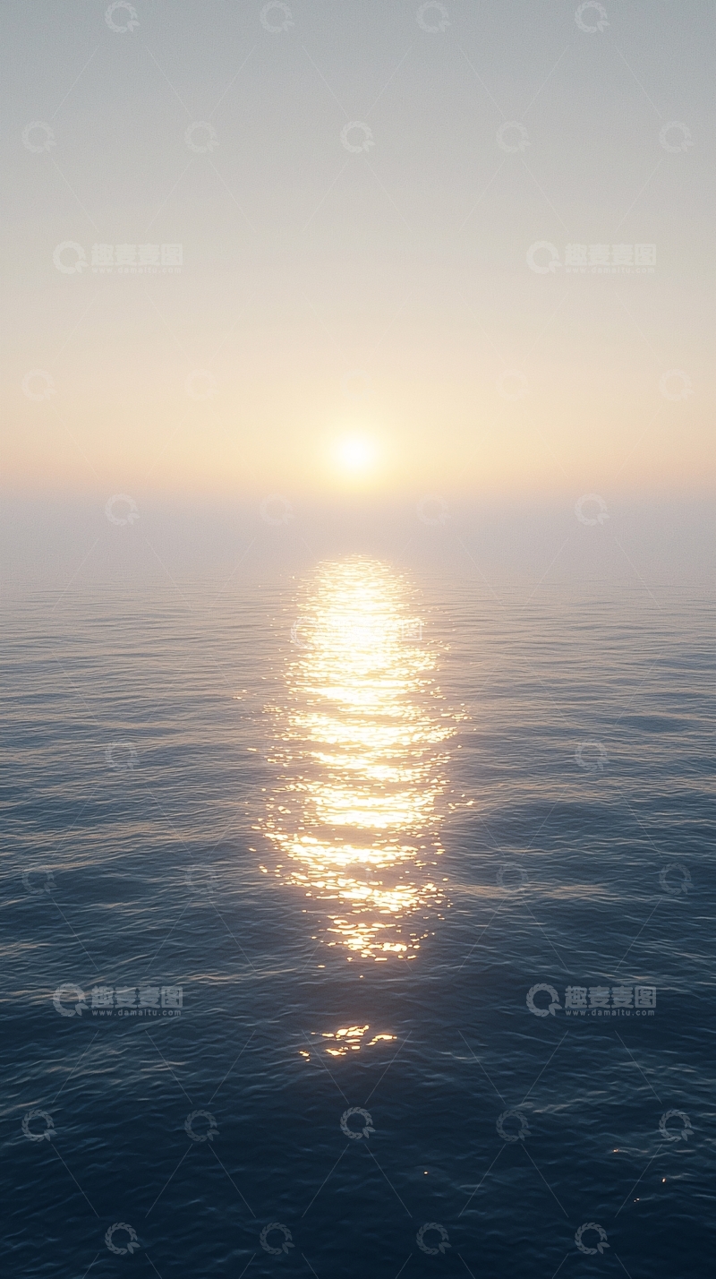 高清大图下载【趣麦麦图】海面日落