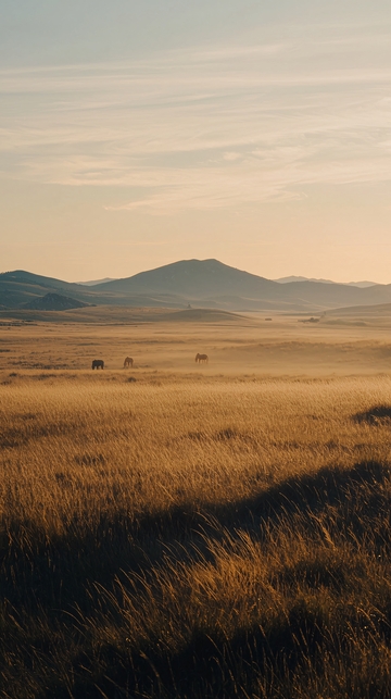 日出时分广阔草原景色