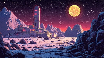 月球表面科幻城市