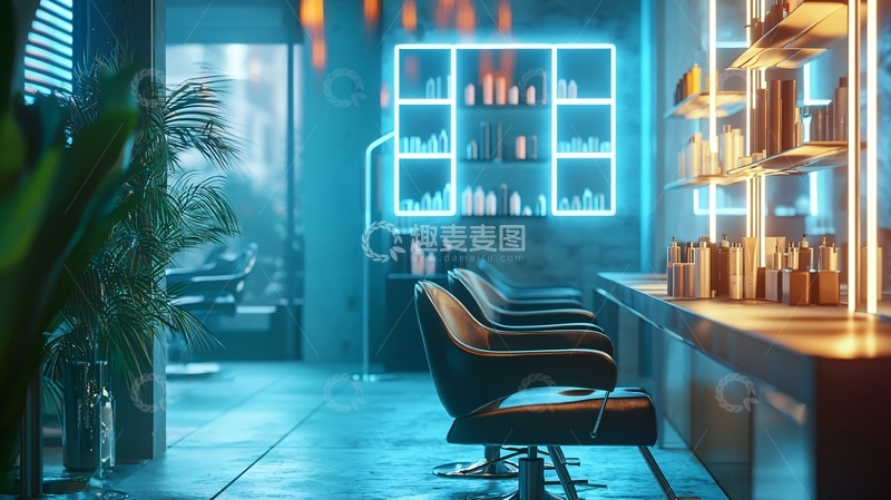 高清大图下载【趣麦麦图】未来感美发沙龙