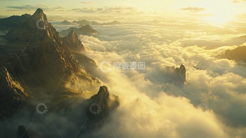 高清大图下载【趣麦麦图】云海日出山峰