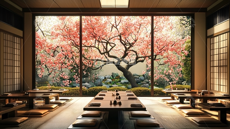高清大图下载【趣麦麦图】日式庭院餐厅