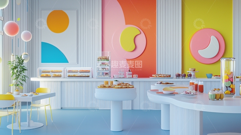 高清大图下载【趣麦麦图】简约甜品店设计