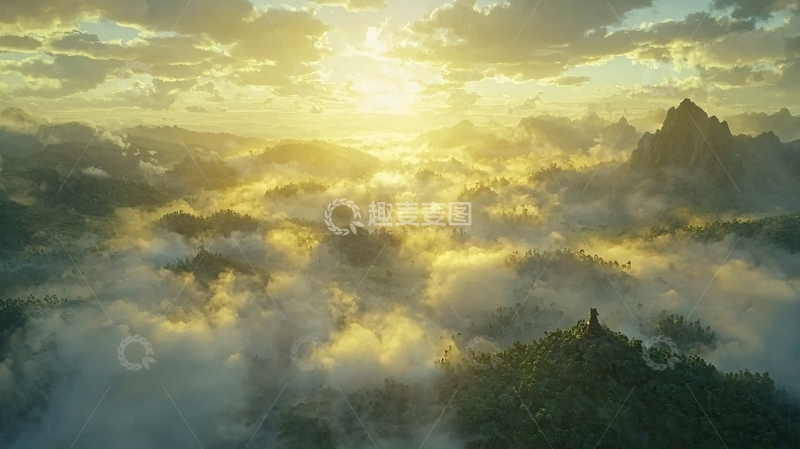 高清大图下载【趣麦麦图】云海日出