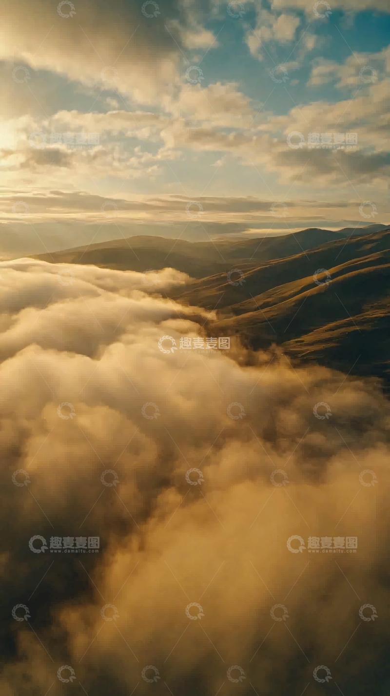 高清大图下载【趣麦麦图】日出云海山峦景色