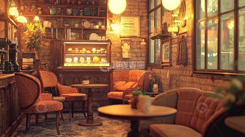 高清大图下载【趣麦麦图】复古英式酒吧内景