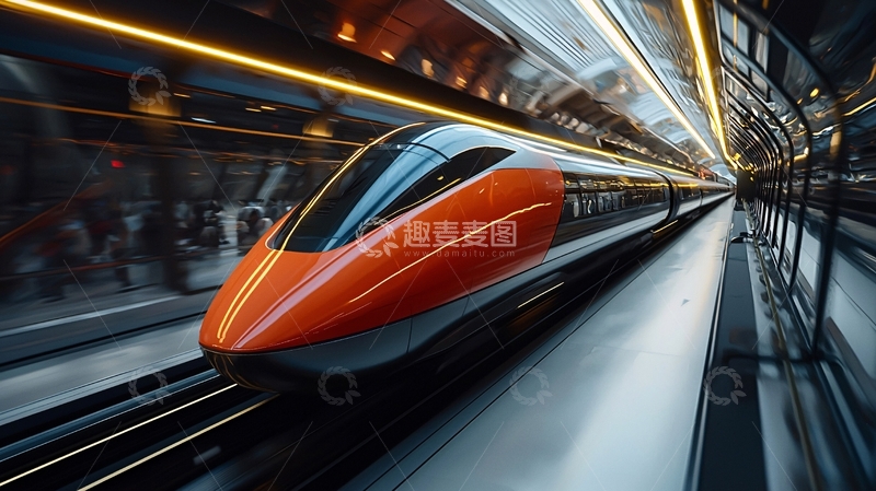高清大图下载【趣麦麦图】高速列车疾驰而过