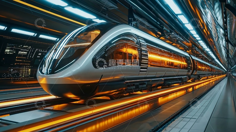 高清大图下载【趣麦麦图】未来感高速列车