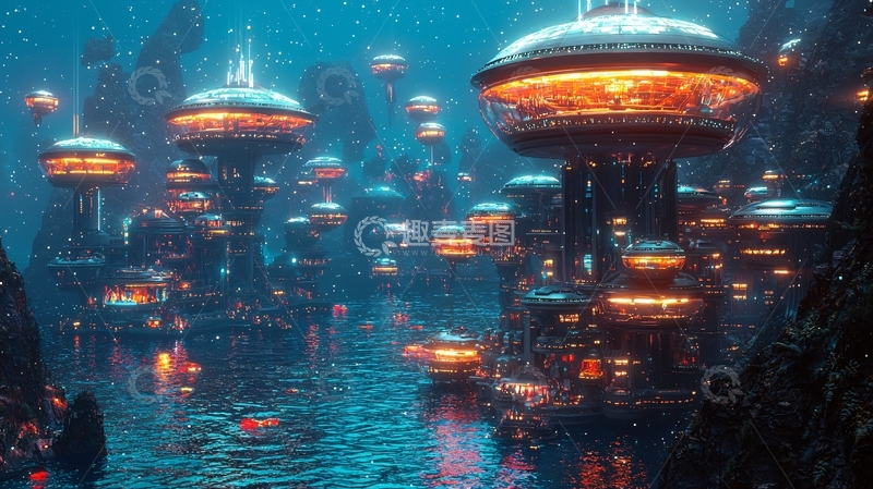 高清大图下载【趣麦麦图】未来水下城市