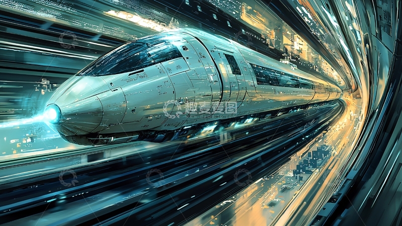 高清大图下载【趣麦麦图】高速列车穿越隧道