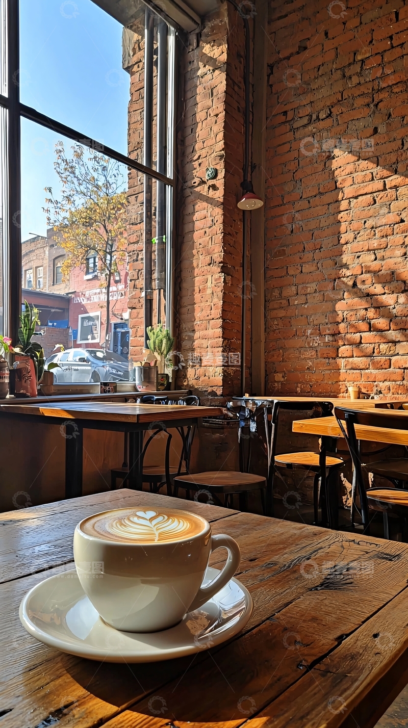 高清大图下载【趣麦麦图】阳光洒进咖啡馆