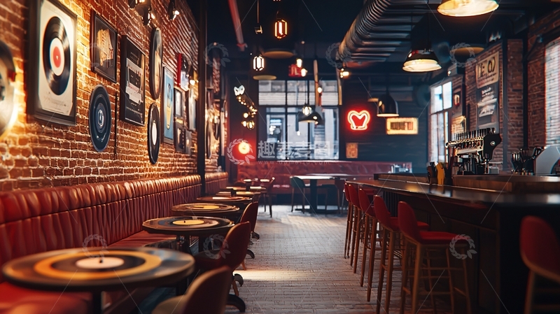 高清大图下载【趣麦麦图】复古酒吧内景