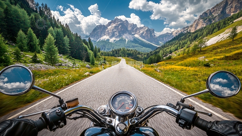 高清大图下载【趣麦麦图】摩托车公路旅行