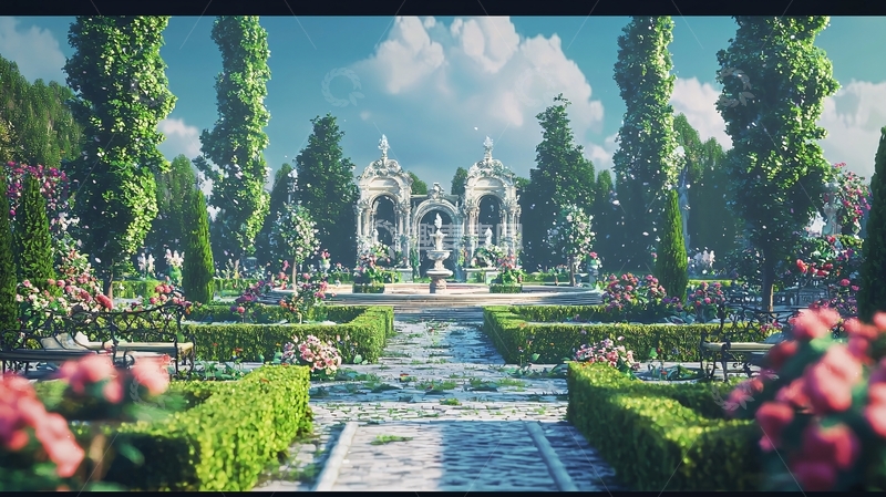 高清大图下载【趣麦麦图】梦幻般美丽的欧式花园