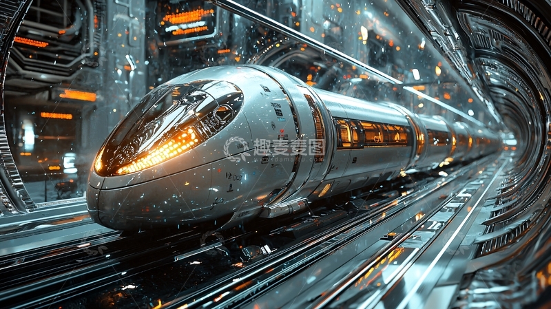 高清大图下载【趣麦麦图】未来科技高铁