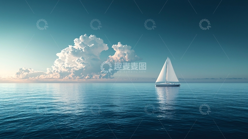 高清大图下载【趣麦麦图】大海帆船